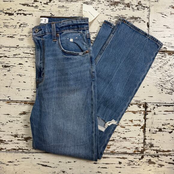 Abercrombie & Fitch Ankle Straight Leg Ultra High Rise Jeans Size 29 or 8 Long - Picture 8 of 8